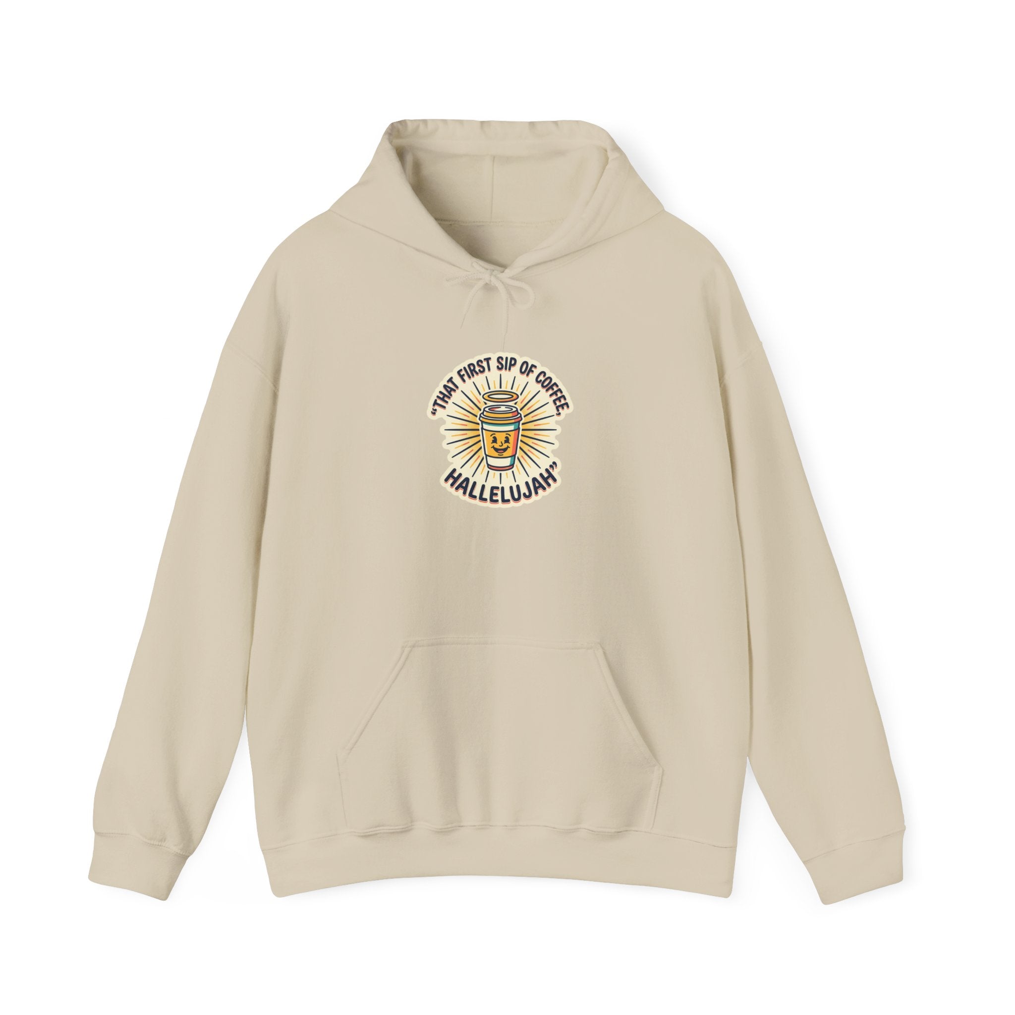 coffee hallelujah Hoodie | playful gratitude, micro-joy typography