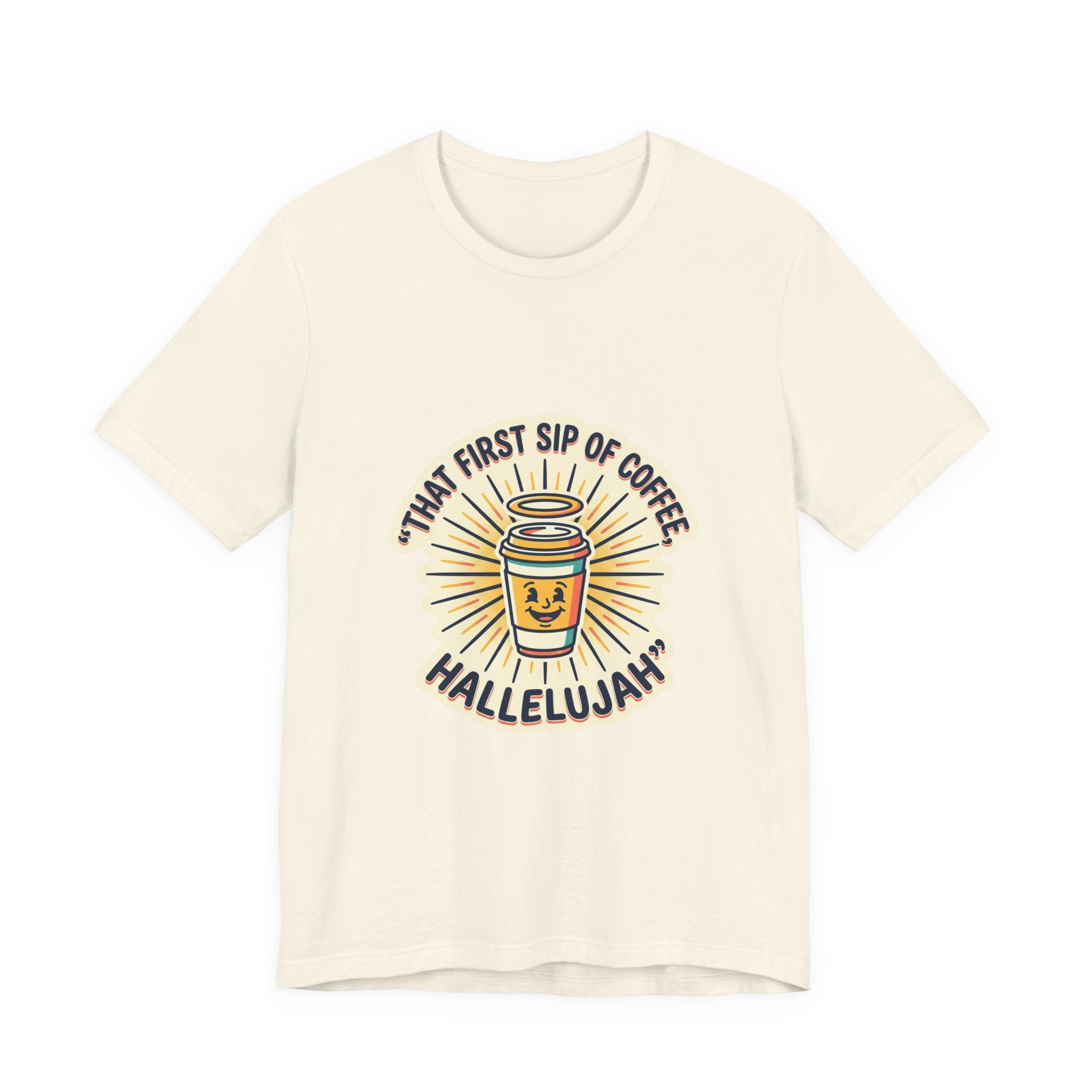 Coffee Hallelujah Tee | playful typography, gratitude humor