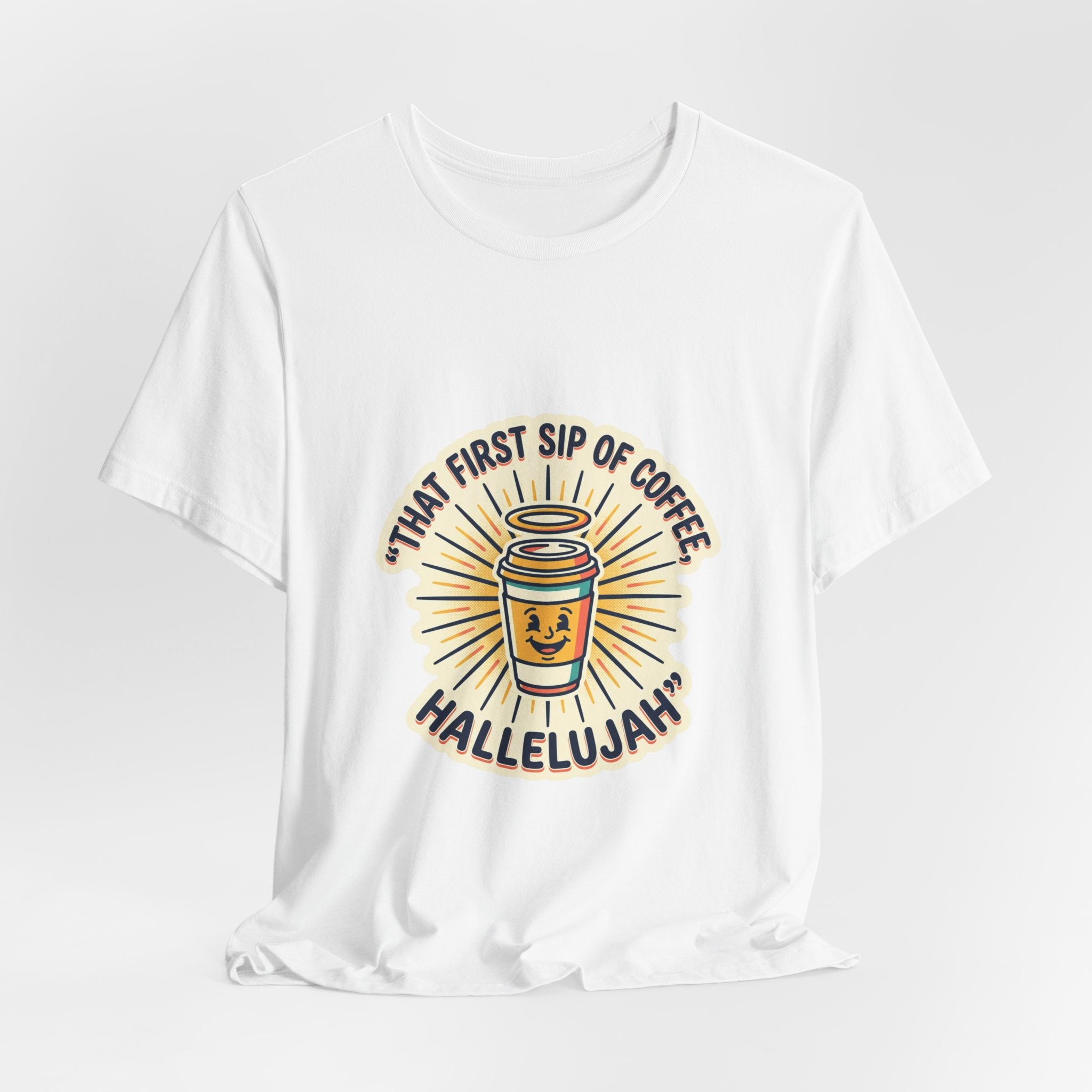 Coffee Hallelujah Tee | playful typography, gratitude humor