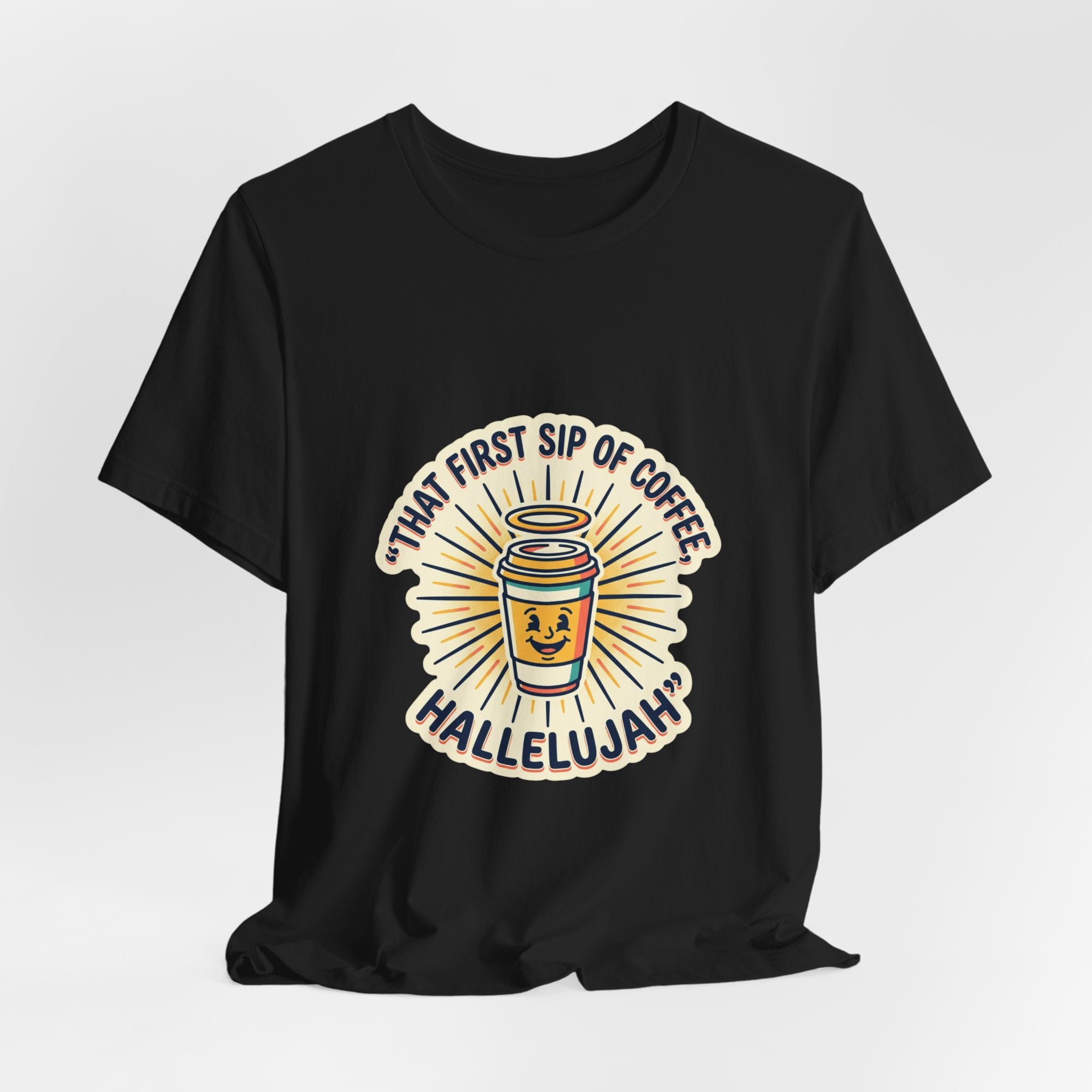 Coffee Hallelujah Tee | playful typography, gratitude humor