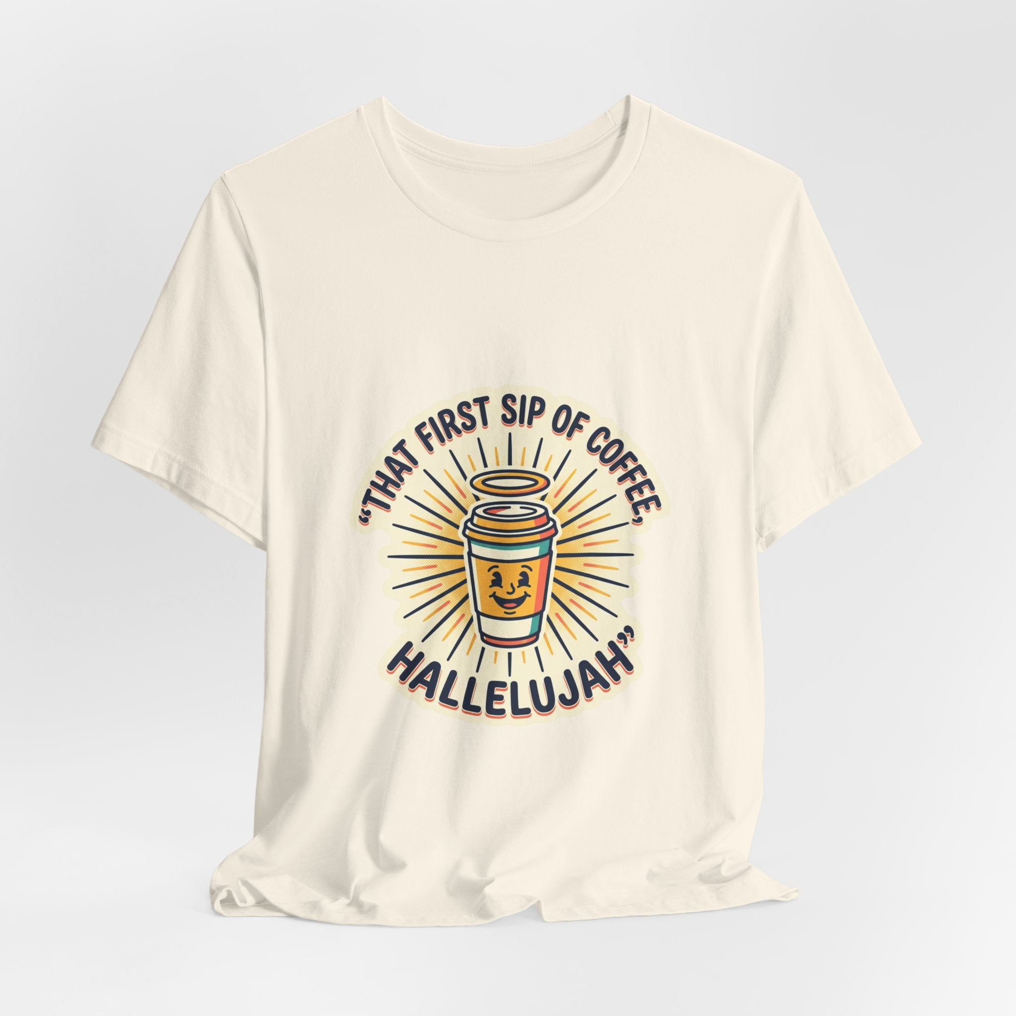 Coffee Hallelujah Tee | playful typography, gratitude humor