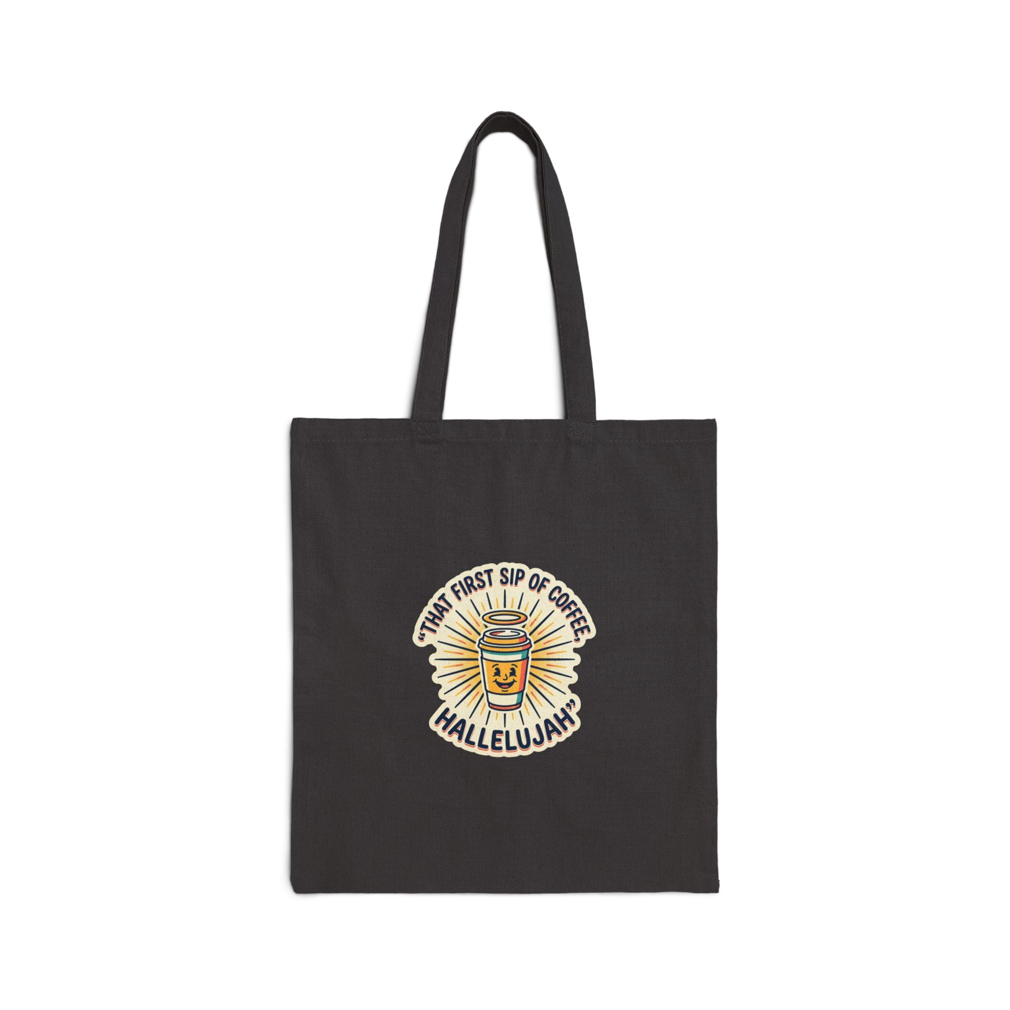 coffee hallelujah Tote | playful gratitude, clean-sheets micro-joy