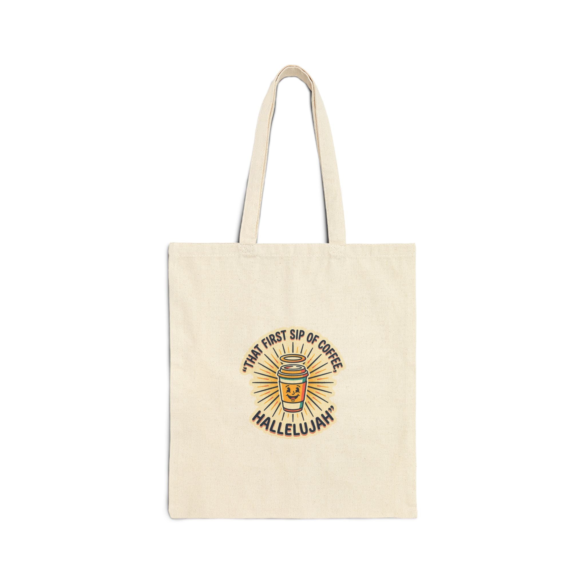 coffee hallelujah Tote | playful gratitude, clean-sheets micro-joy